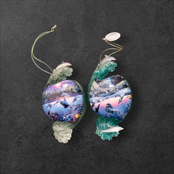 The Bradford Edition, Christian Riese Lassen, Above/Below Ornament Lot Of 2 - Picture 2 of 2